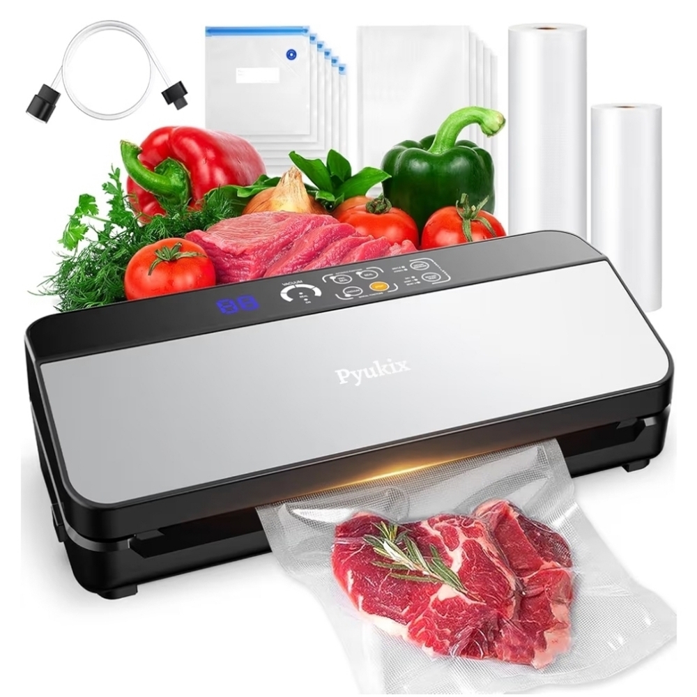 NIB Pyukix Silver Vacuum Food Sealer Machine